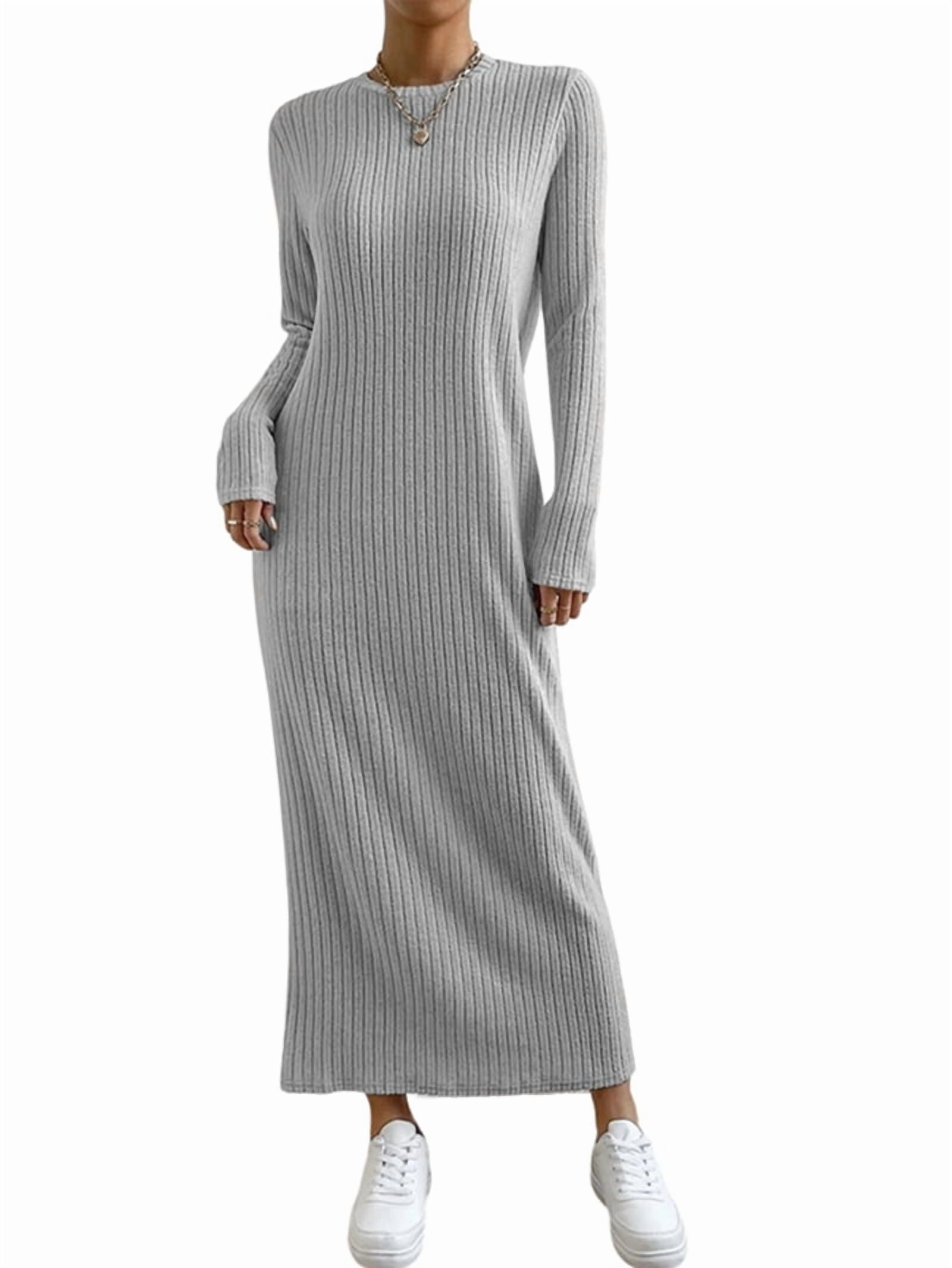 Heather Gray Long Knit Maxi Dress