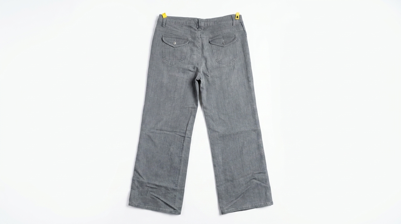 Kenar Sport Gray Washed Wide-Leg Denim Jeans