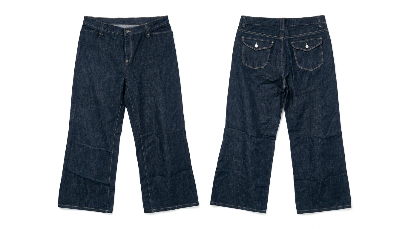 Classic Dark Wash Wide-Leg Trouser Jeans
