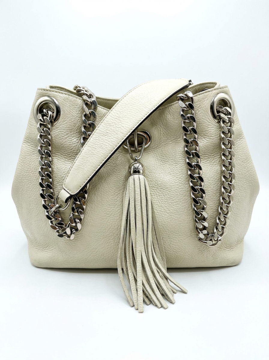 Valentino Off-White Chain Strap Shoulder Bag